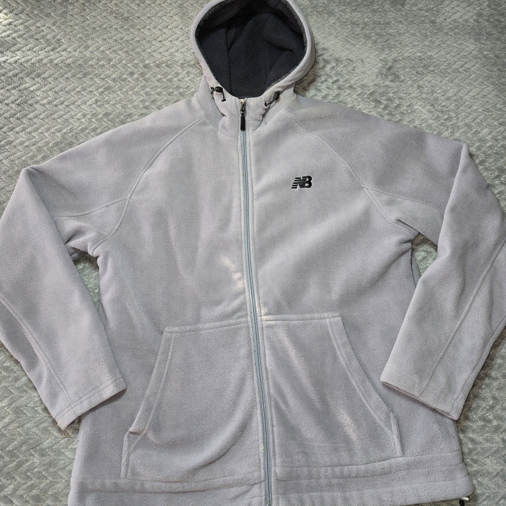 New Balance Men's Full Zip Fleece Winter Warm Grey Hoodie Size Large NWT